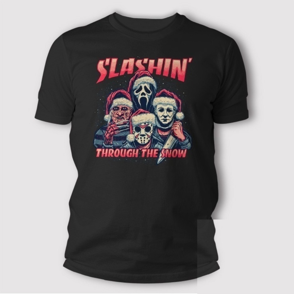 Horror Guys Shirt Slashin Through The Snow Goth Shirt